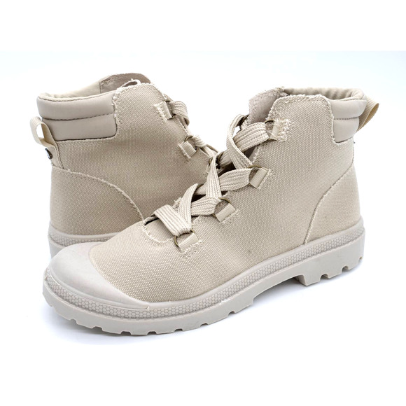 Rocket Dog Combat Boots Womens 10 Beige Canvas Lace Up Piper Memory Foam Comfort - Picture 1 of 11